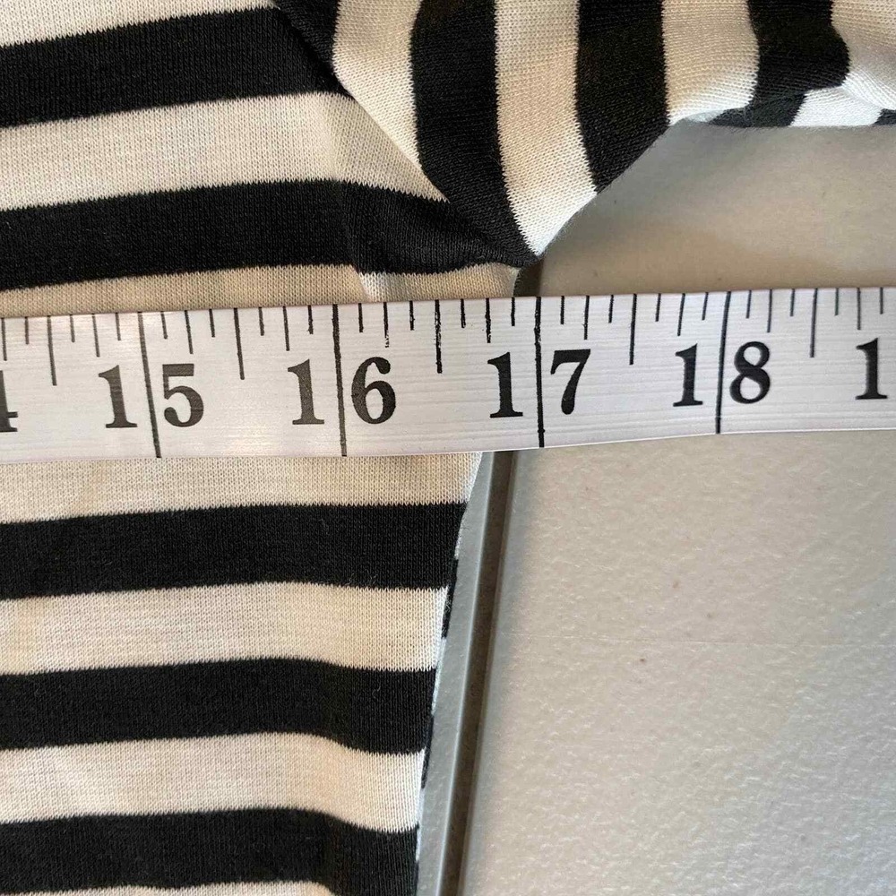 Yelete Dress Womens Medium Black White Stripe Rayon Soft Lightweight - Picture 8 of 11